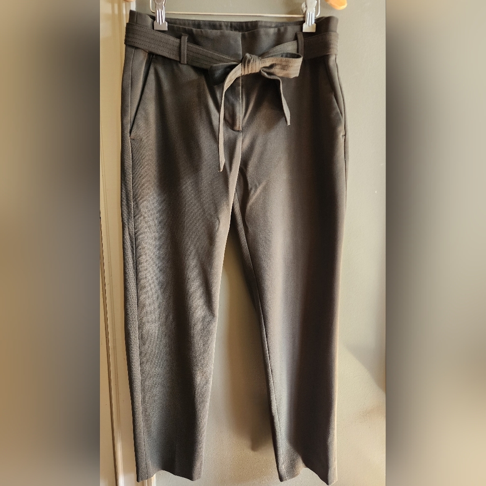 LOFT Olive Green Straight Leg Pants with Belt